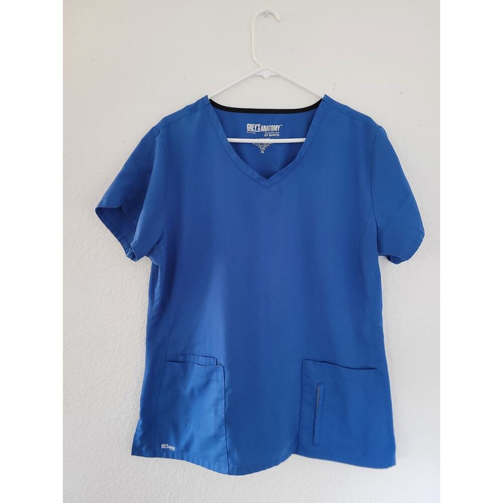 Grey's Anatomy By Barco Active Blue Women's Scrub Top size XL #P3